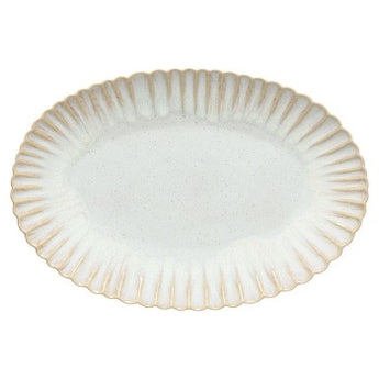 Elvesia Sand Rippled Edge Oval Platter