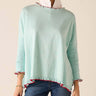 Catalina Ruffle Sweater | Icicle & Crimson
