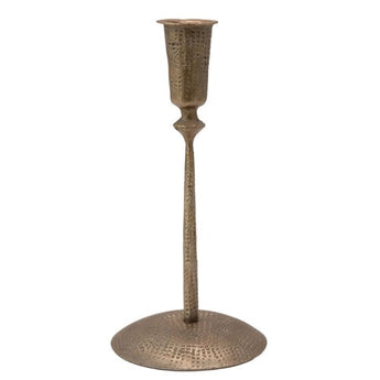 Hammered Brass Taper Candle Holder