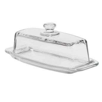 Glass butter dish