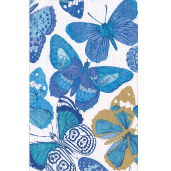 Caspari Butterflies Blue Guest Towel, Available at Welcome Home in Annapolis