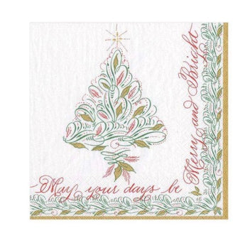 Christmas Calligraphy Napkin by Caspari