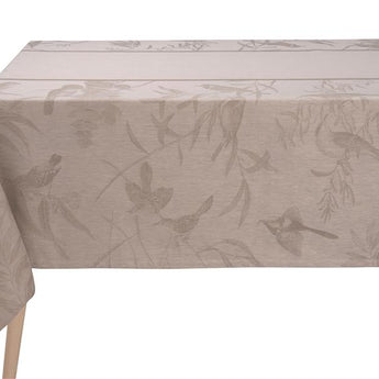 Le Jacquard Francais Voliere Beige Linen Tablecloth