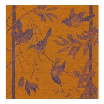 Le Jacquard Francais Voliere Rust & Blue Linen Napkin