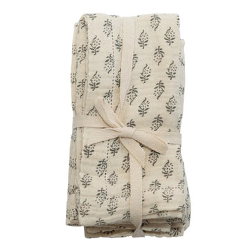 Neutral Floral Napkins, Set of 4