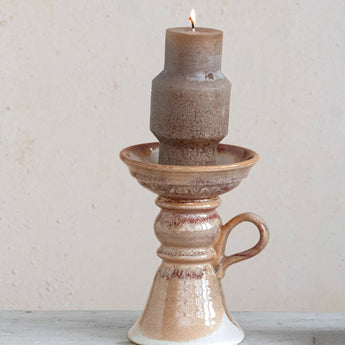 Stoneware Pillar Candle Holder