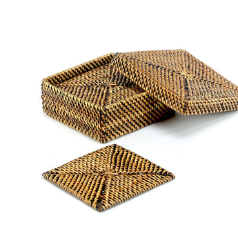 Set of 6 Square Woven Coasters