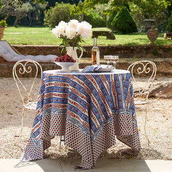 Couleur Nature Avignon Red and Blue Tablecloth 