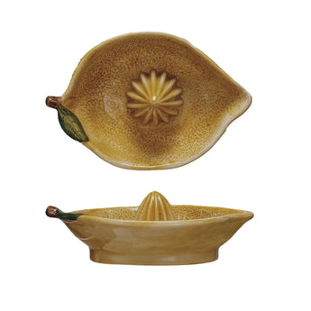 Yellow Ceramic Lemon Shaped Juicer