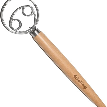 Wood and Stainless Steel Dough Whisk