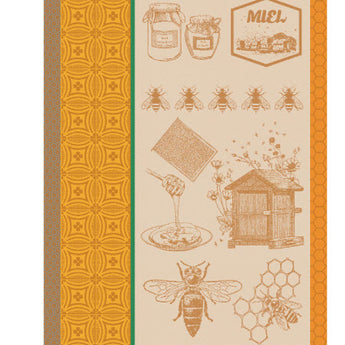 Miel Et Abeilles Ocre Kitchen Towel