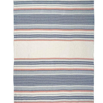 Navy & Natural Adirondack Cotton Throw by Faribault Mill