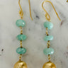 Amazonite Gold Ball Earrings