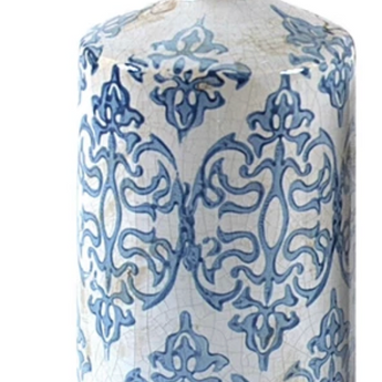 Terracotta Blue & White Vase