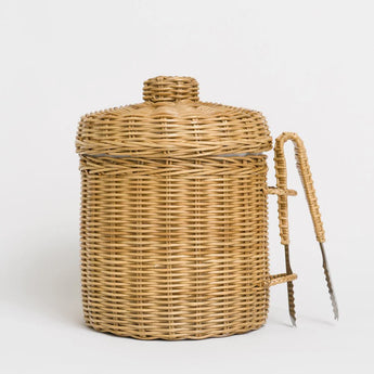 Natural Wicker Ice Box with Tongs