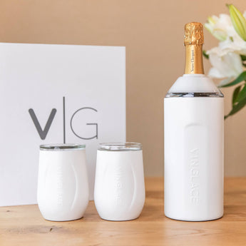 Vinglacé Wine Gift Sets with Glass Lined Wine Glasses