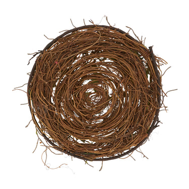 Woven brown nest on a white background