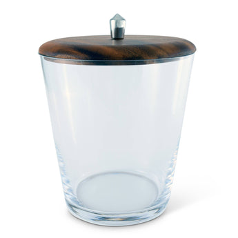 Wood, Pewter, and glass Ice Bucket