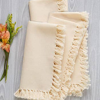 April Cornell Solid Cotton Napkin Set in Ecru at Welcome Home