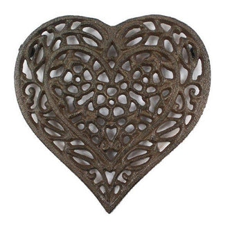 Hampton Nautical - Cast Iron Heart Shaped Trivet 7"