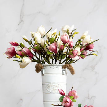 Artificial White Magnolia Tulip 20”