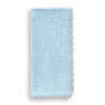 Knotted edge light blue napkin white trim