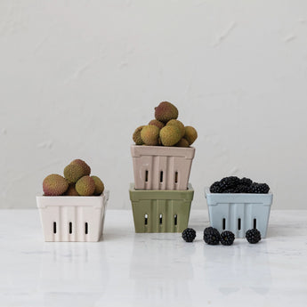 Square Stoneware Berry Crate Collection