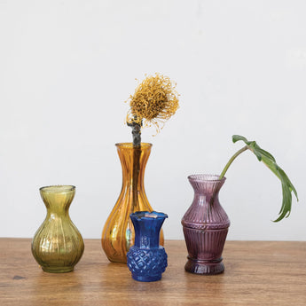 Debossed Assorted Glass Vases