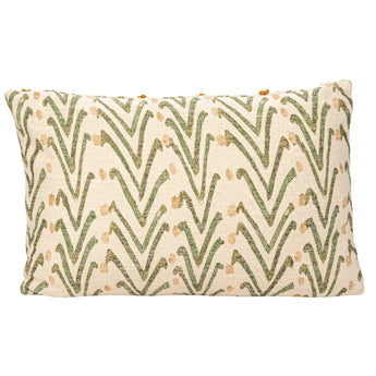 Woven Cotton Blend Printed Lumbar Pillow