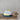 Blue and cream butter dish with yellow lemon knob.