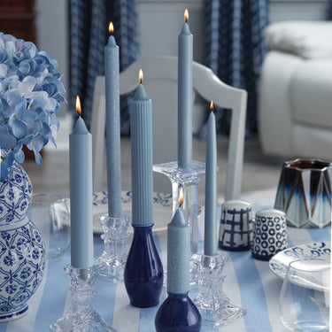 9” Grecian Collenette Taper Candles | Rust