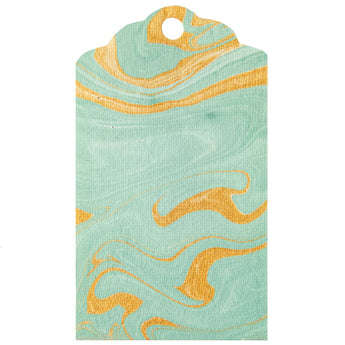 Hester & Cook - Stationery - Seafoam & Gold Vein Marbled Tags - Pack of 12