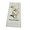Three mallards flying with Easton, Maryland underneath