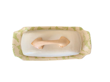 Butter Dish with Fern Citrus Pattern