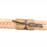 Blush pink colored beeswax taper candle pair with twisted texture