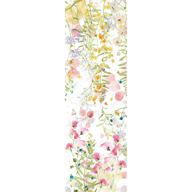 white colorful tablerunner watercolor floral